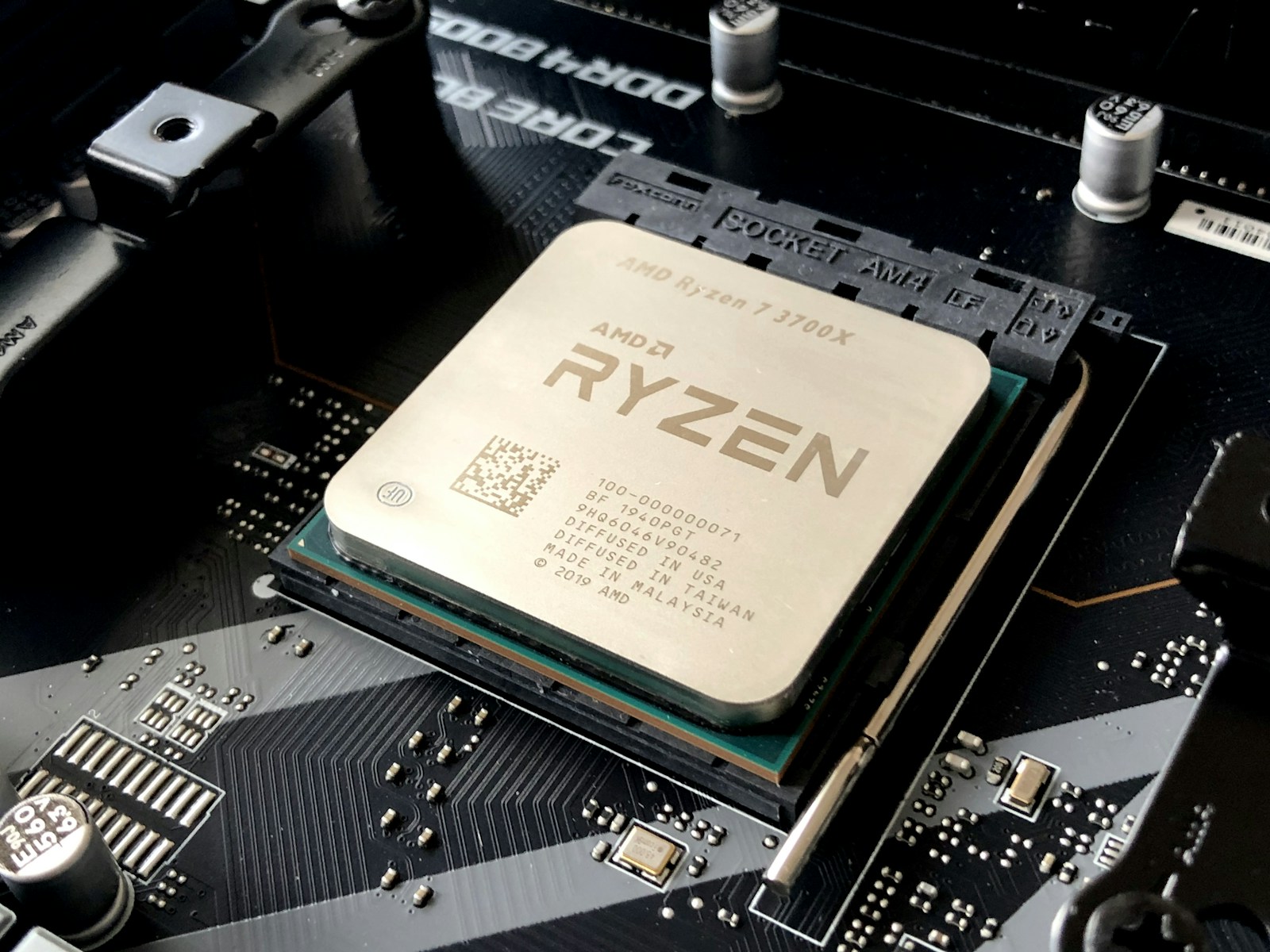 Macro close-up of a processor and motherboard during an Acer repair in our Perth workshop
